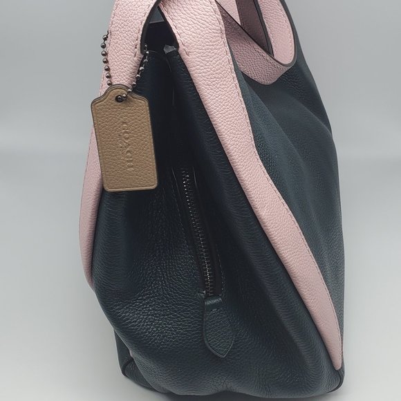 Coach Hadley Hobo in Colorblock 76088 Pine Green Aurora Multi - Picture 4 of 8